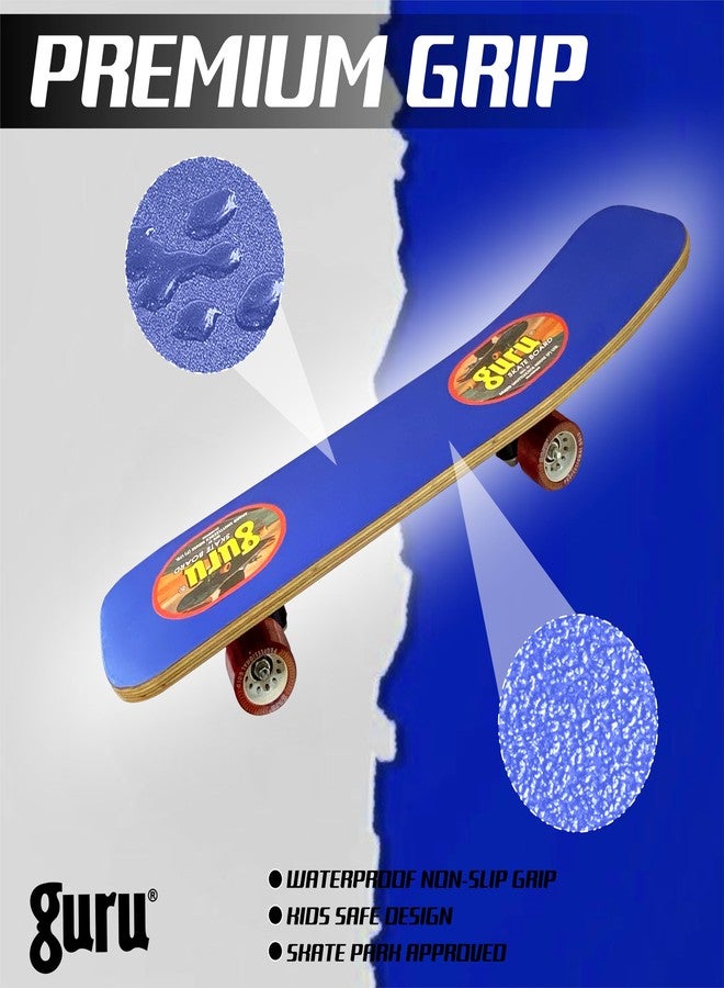 GURU Medium Wooden Non-Slip Skateboard for Kids, Adult 24 inch x 6 inch Skateboard (Blue, Pack of 1) - Image 2